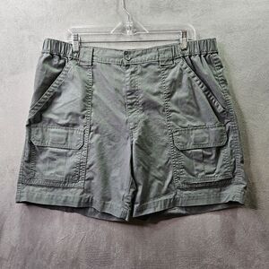 Savane Shorts Womans Sz 38 Green Outdoor Cargo Stretch Hiking Canvas Flat Front